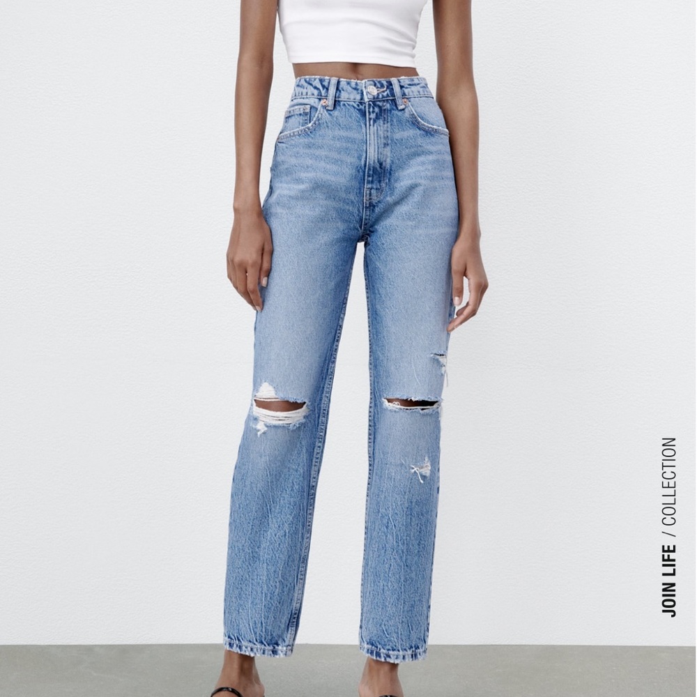 Zara distressed Mom Jeans